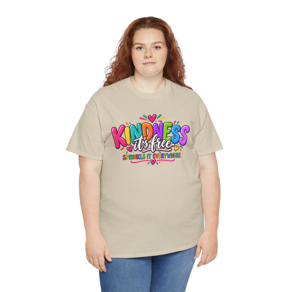 Kindness Is Free Rainbow Tee — Cute Positive Message T-Shirt