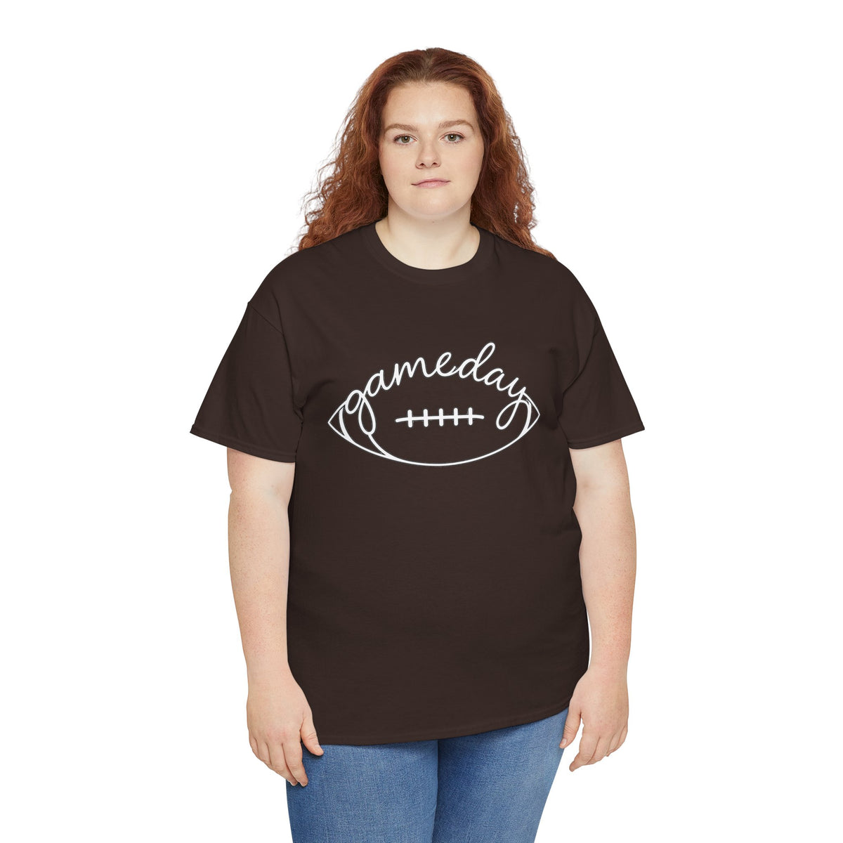 Gameday Football Tee — 'gameday' Script Football Graphic T-Shirt