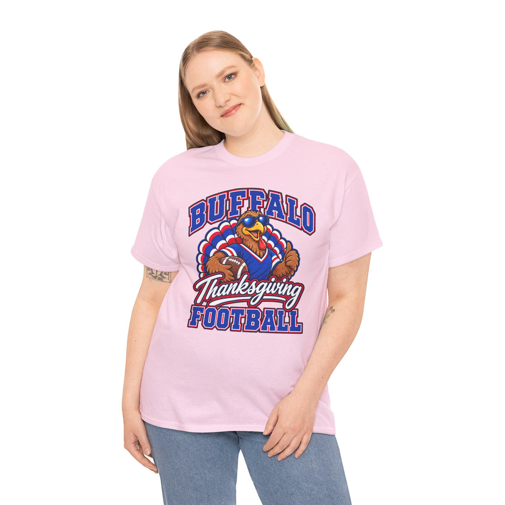 Buffalo Thanksgiving Football T-Shirt — Turkey Mascot Game Day Tee