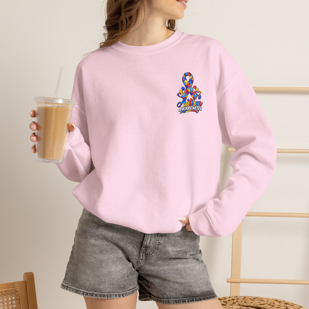 Autism Awareness Crewneck Sweatshirt — Color Outside the Lines Design
