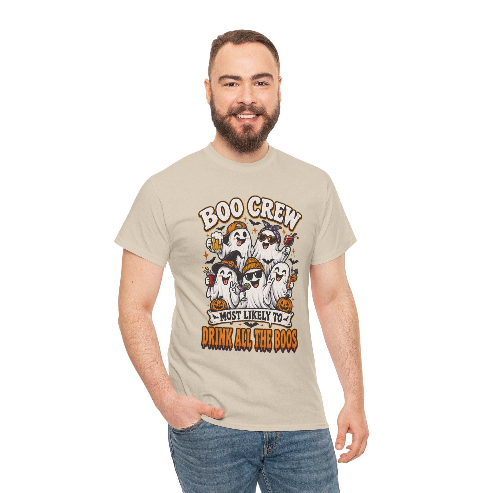 Boo Crew Halloween Tee — “Most Likely To Drink All The Boos” Ghost Party Shirt