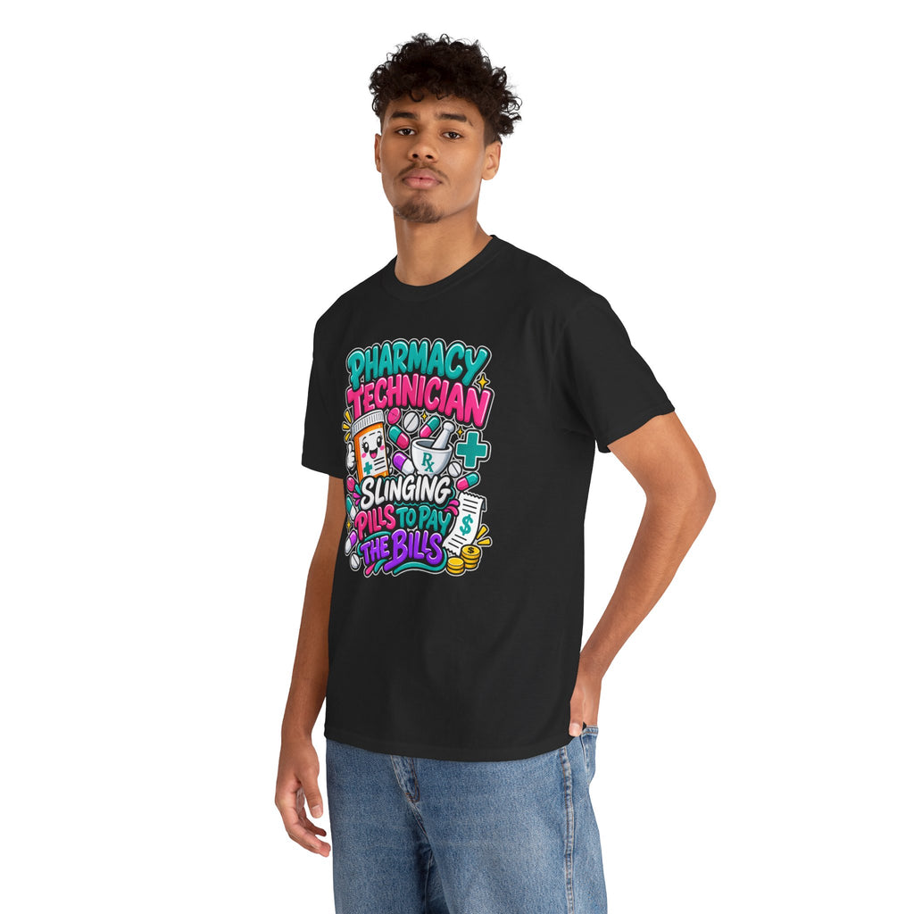 Pharmacy Technician T‑Shirt — "Slinging Pills to Pay the Bills" Graphic Tee