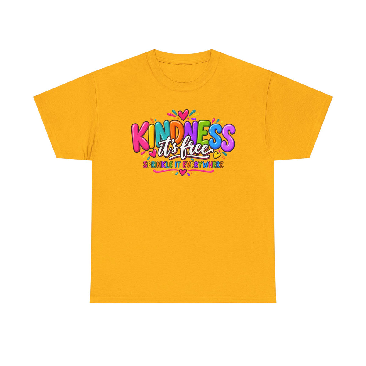 Kindness Is Free Rainbow Tee — Cute Positive Message T-Shirt