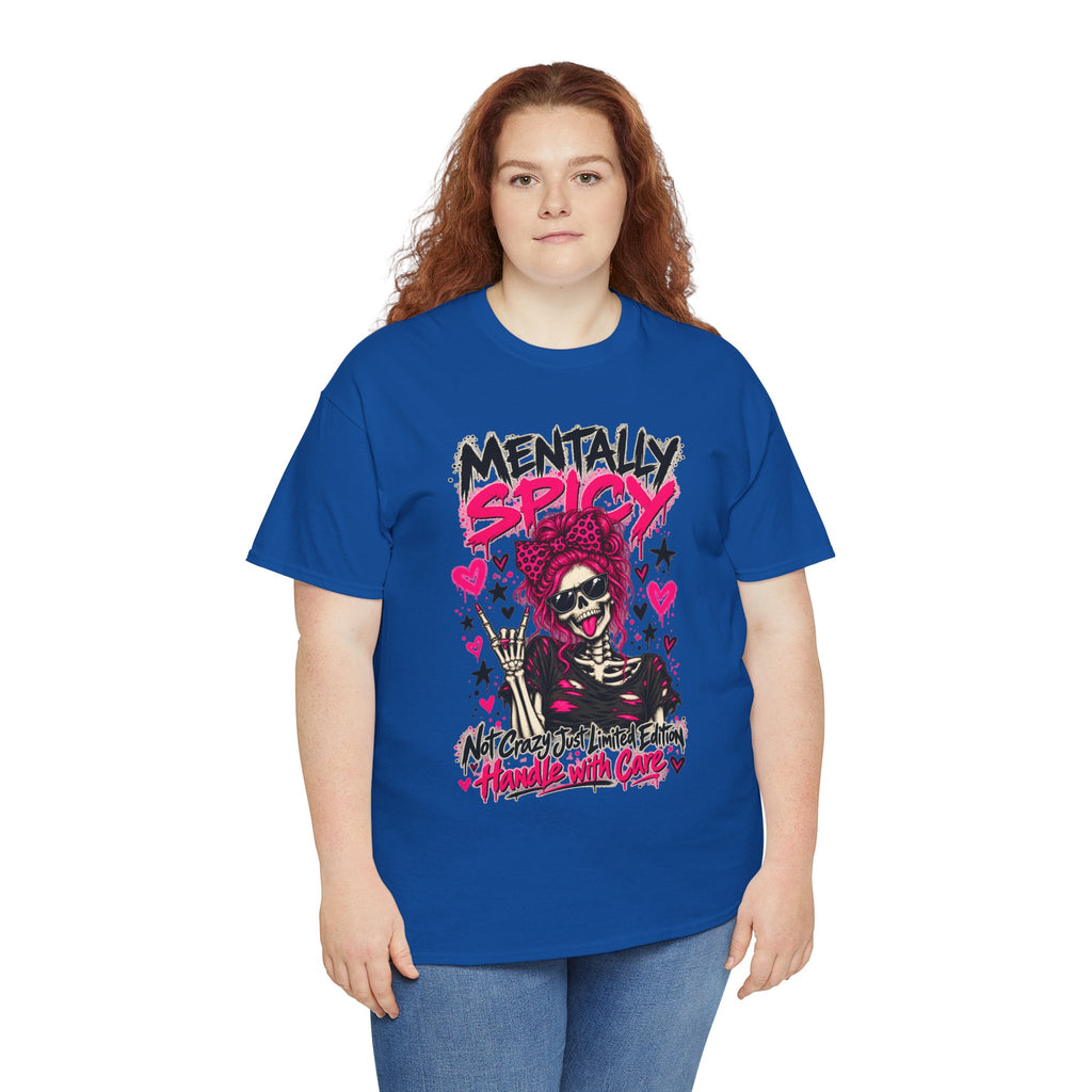 Mentally Spicy Skeleton Graphic T-Shirt