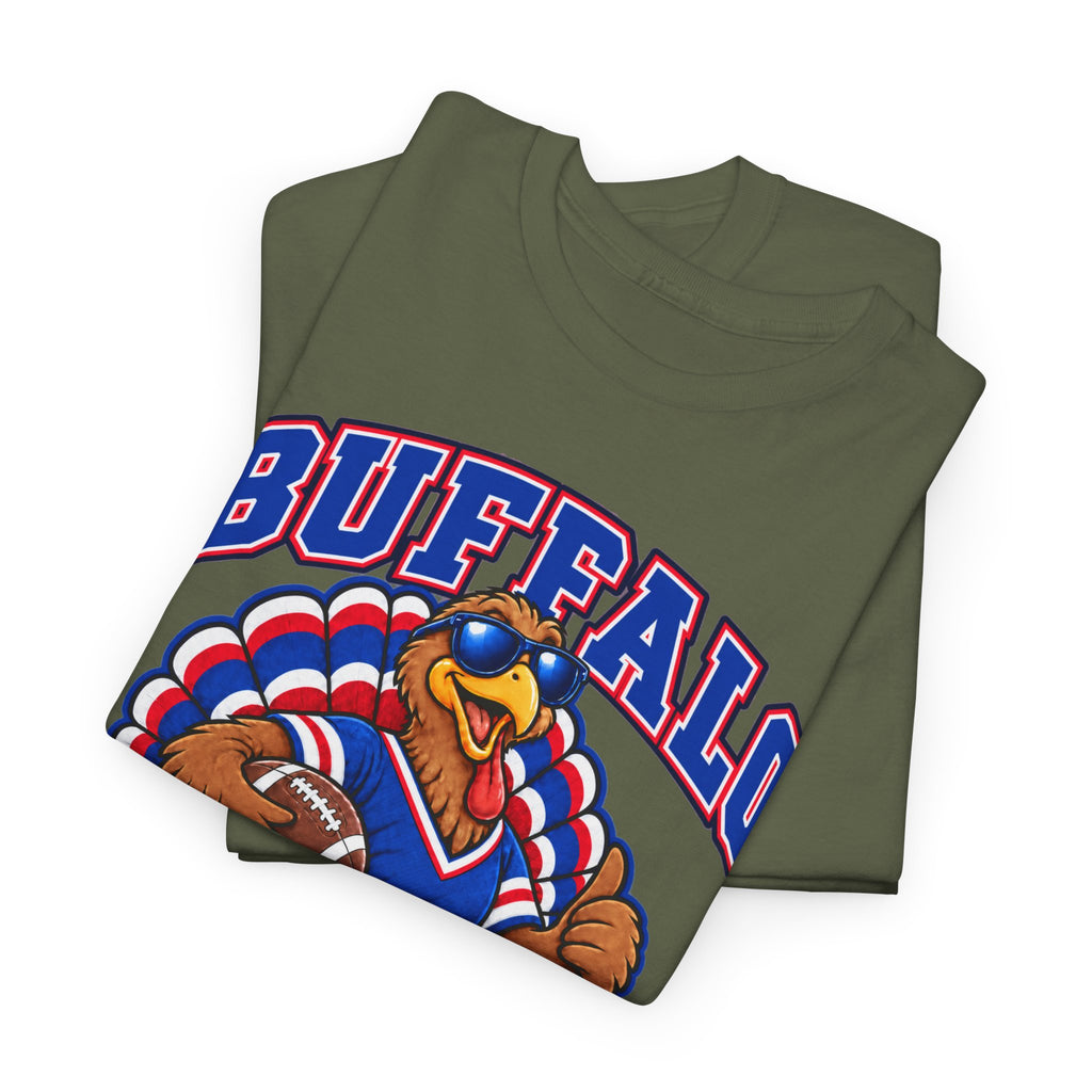 Buffalo Thanksgiving Football T-Shirt — Turkey Mascot Game Day Tee