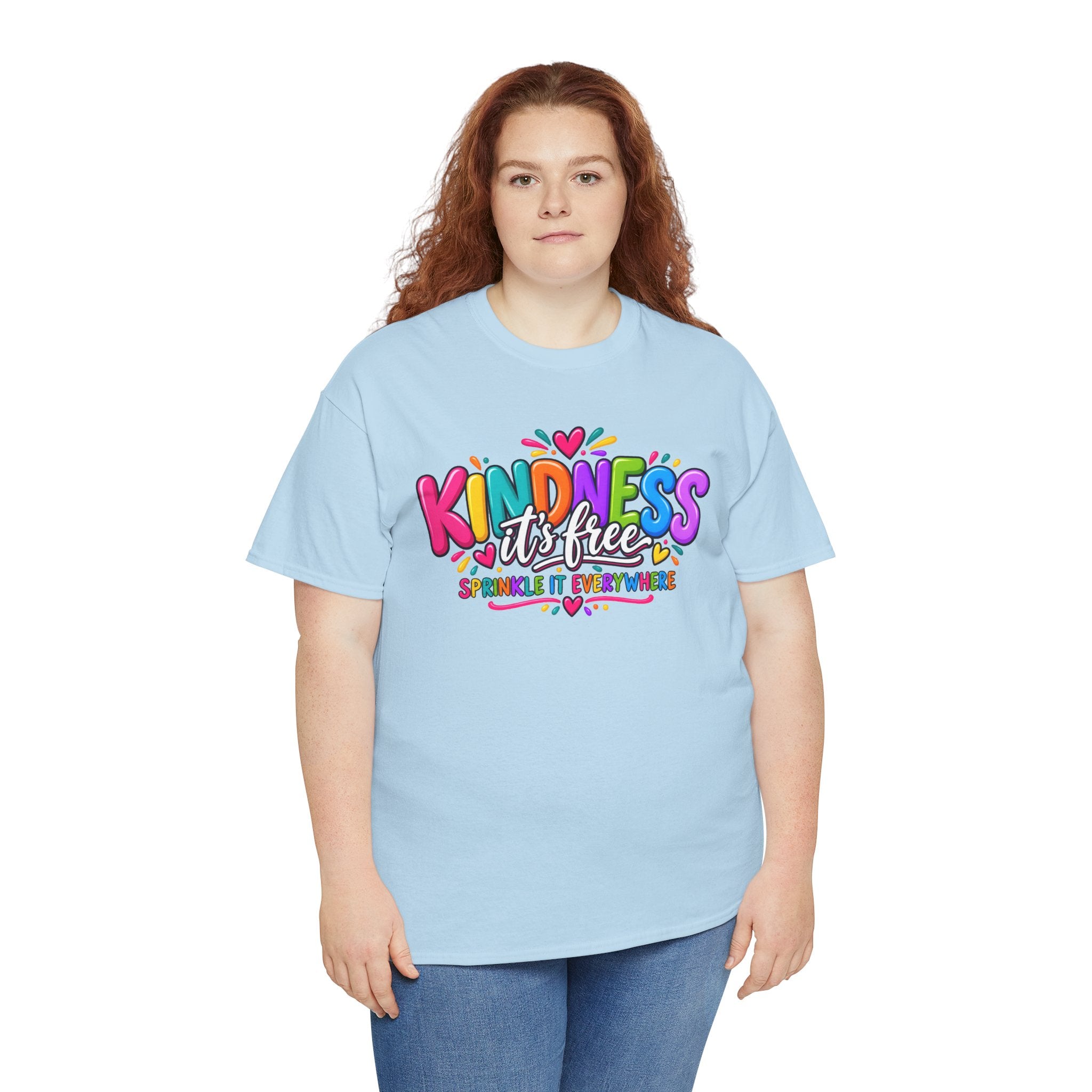 Kindness Is Free Rainbow Tee — Cute Positive Message T-Shirt