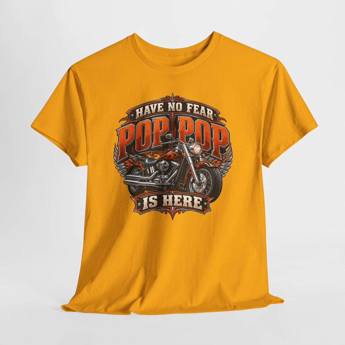 Pop Pop Is Here Motorcycle Dad T-Shirt