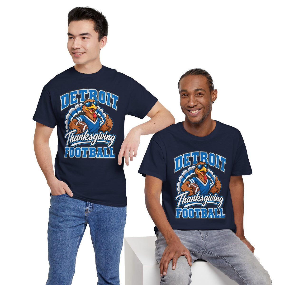 Detroit Thanksgiving Football Tee — Turkey Mascot Game Day Shirt