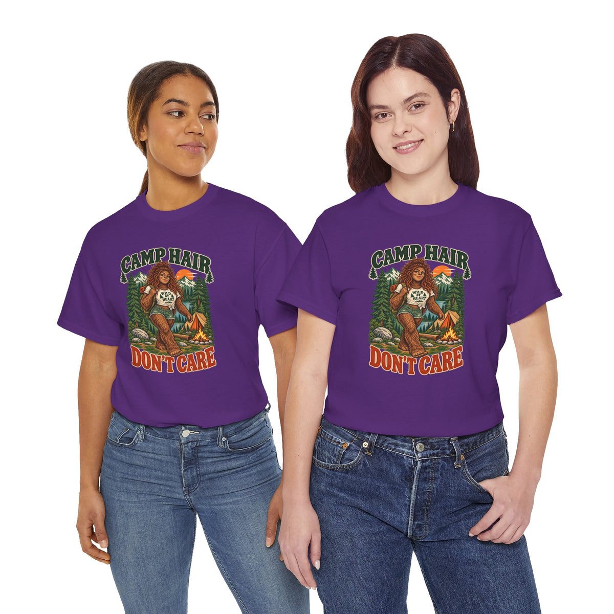 Camp Hair Don't Care T-Shirt — Retro Camping Graphic Tee