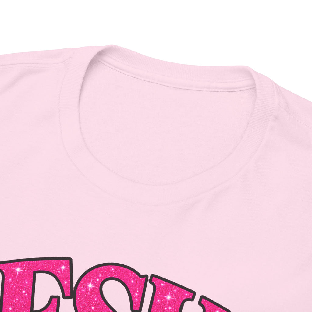 Christian T-Shirt — "JESUS The way, the truth, the life" (John 14:6) Pink Vintage Script