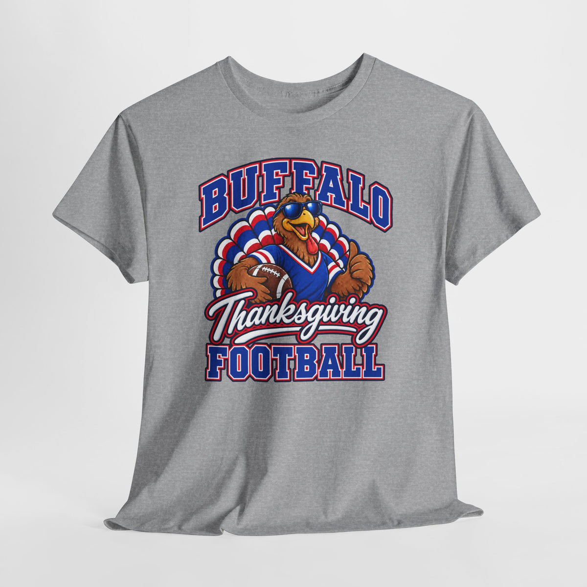 Buffalo Thanksgiving Football T-Shirt — Turkey Mascot Game Day Tee