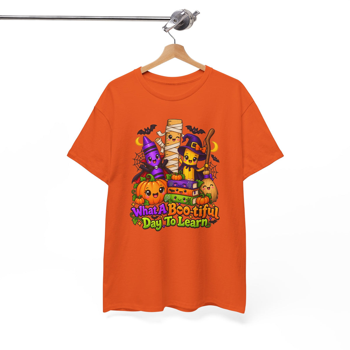 Halloween Teacher Tee — "What A Boo-tiful Day To Learn" Kids' Classroom Shirt
