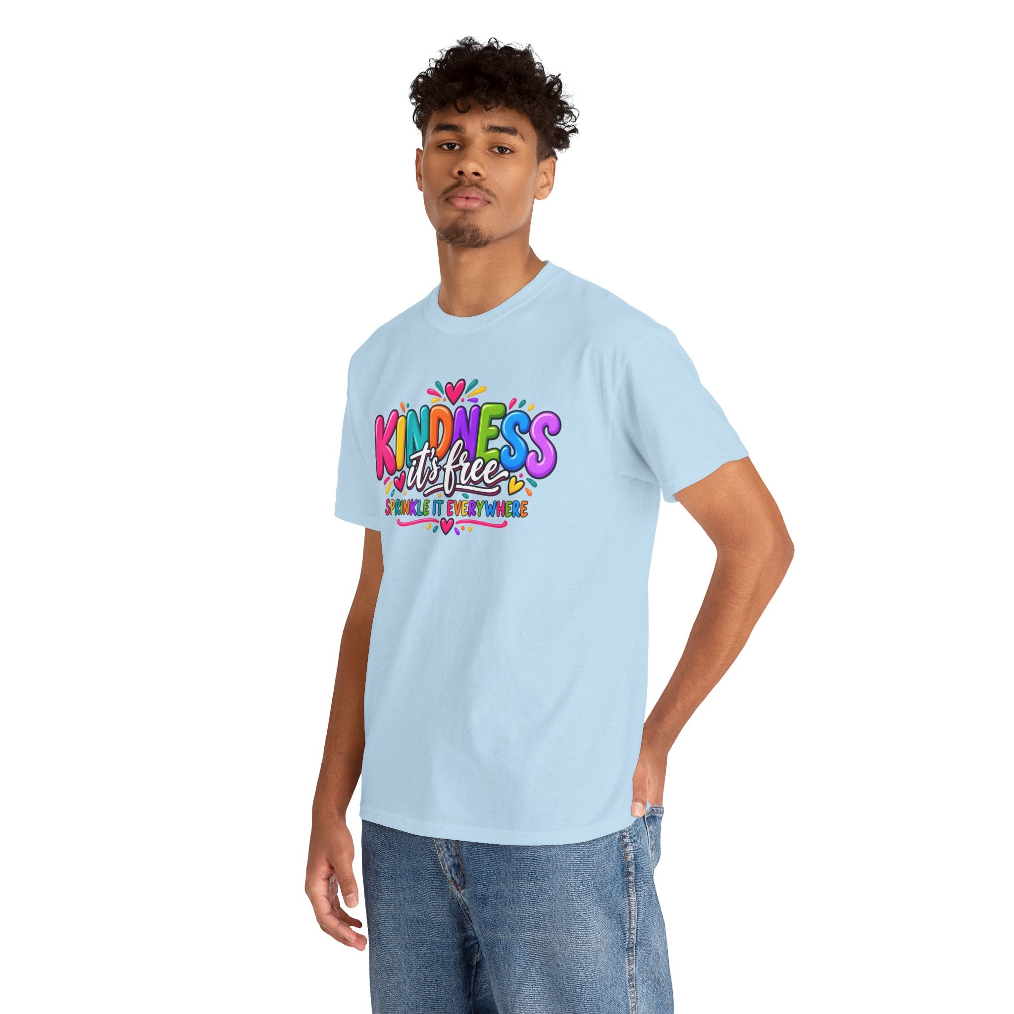 Kindness Is Free Rainbow Tee — Cute Positive Message T-Shirt