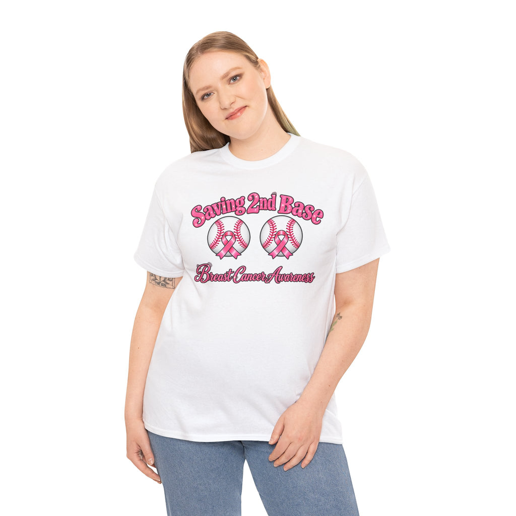 Saving 2nd Base Breast Cancer Awareness T-Shirt