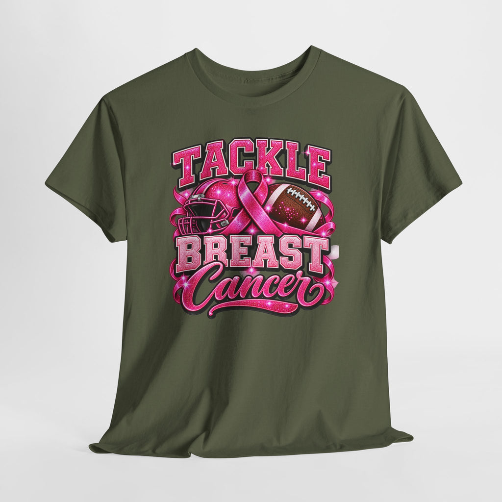 T-Shirt — "Tackle Breast Cancer" Pink Football Awareness Tee