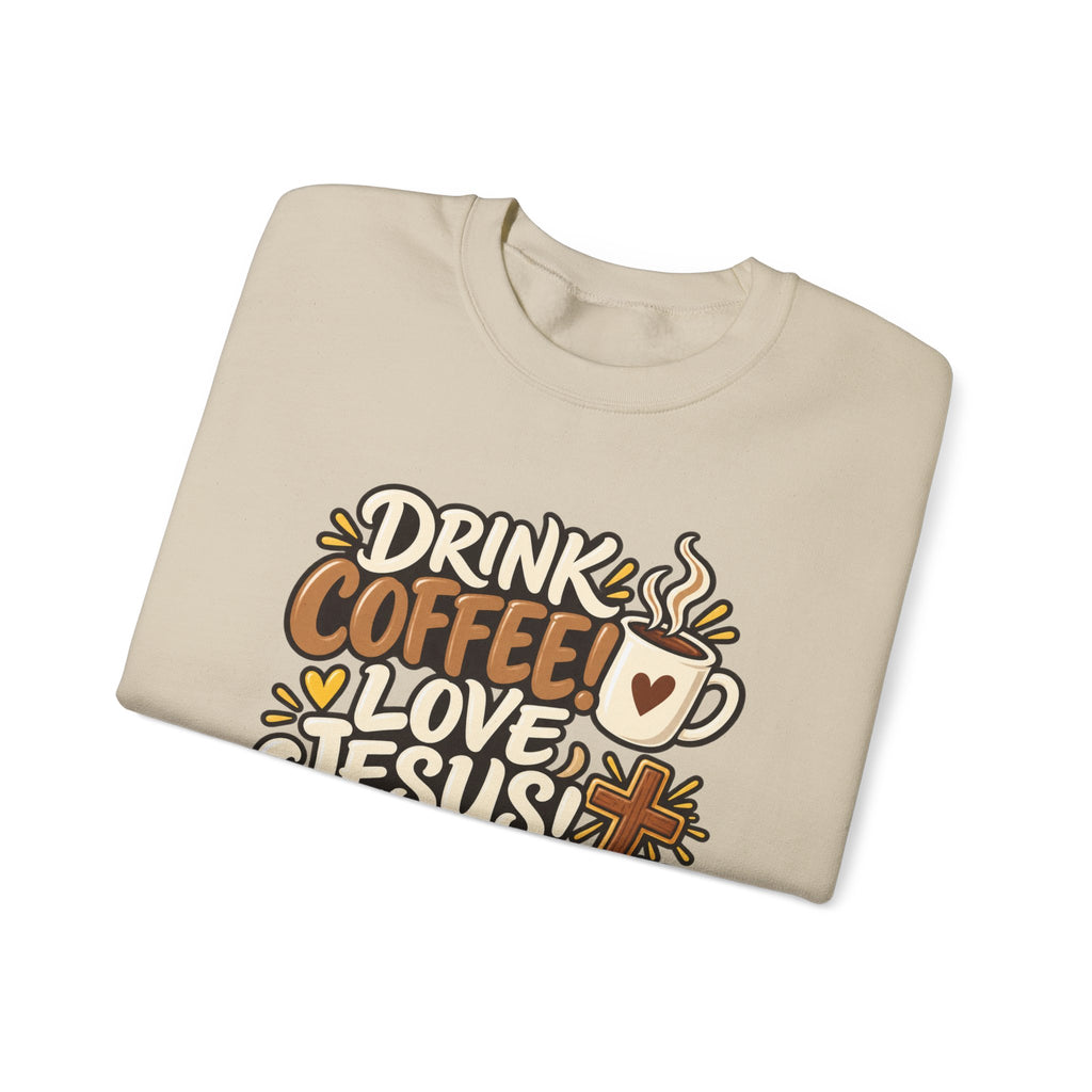 Coffee, Jesus & Be Happy Crewneck Sweatshirt