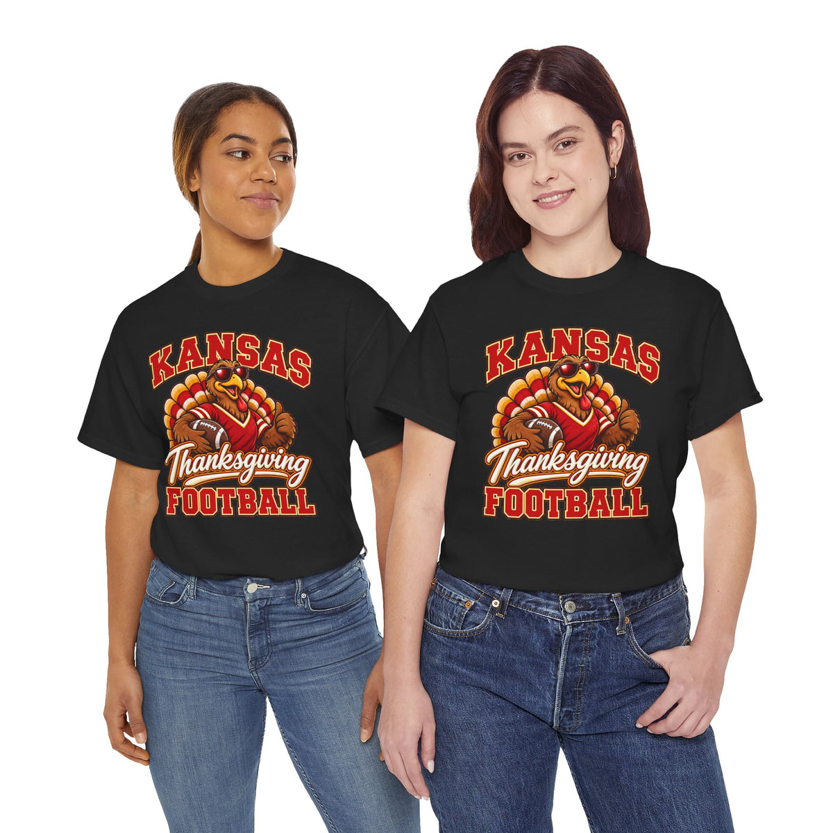 Kansas Thanksgiving Football T‑Shirt — Turkey Mascot Holiday Game Tee