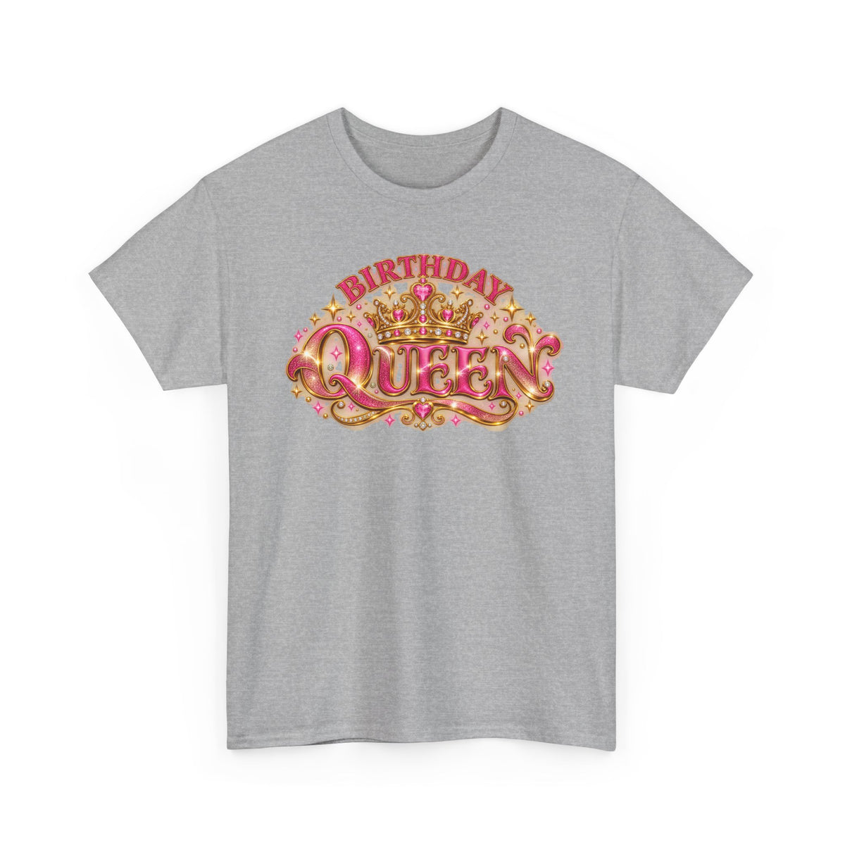 Birthday Queen Graphic T-Shirt | Pink & Gold Crown
