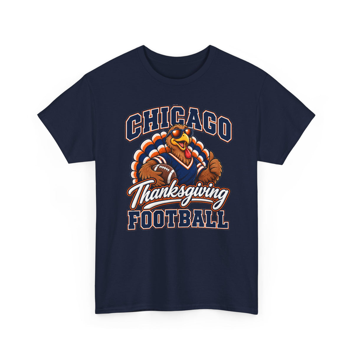 Chicago Thanksgiving Football T-Shirt — Turkey Mascot Game Day Tee