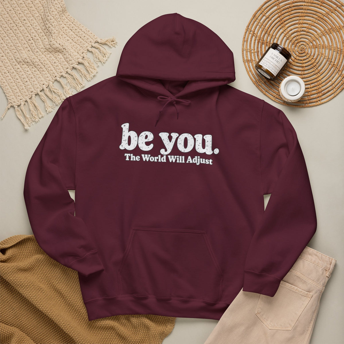 “Hey You, The World Will Adjust” Inspirational Hoodie