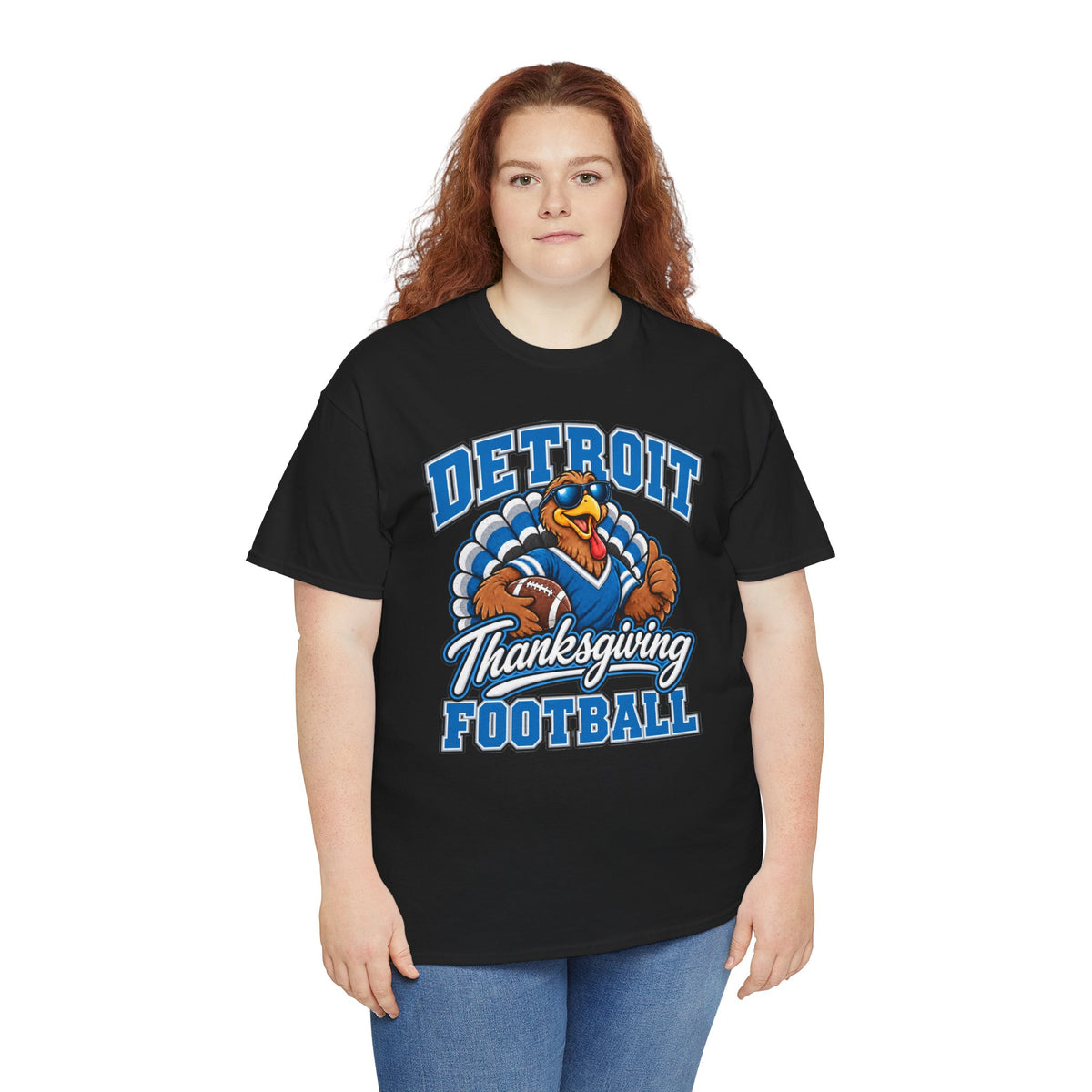 Detroit Thanksgiving Football Tee — Turkey Mascot Game Day Shirt