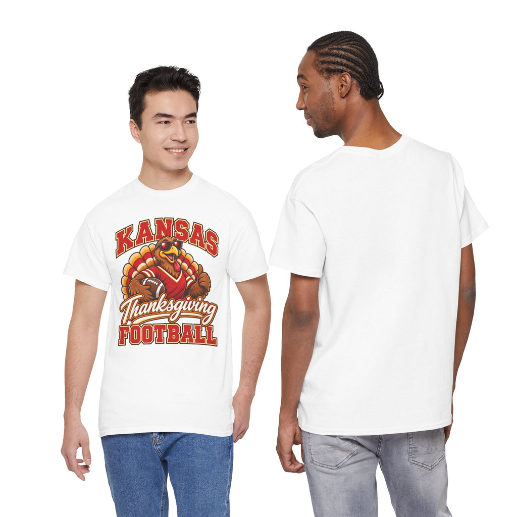 Kansas Thanksgiving Football T‑Shirt — Turkey Mascot Holiday Game Tee