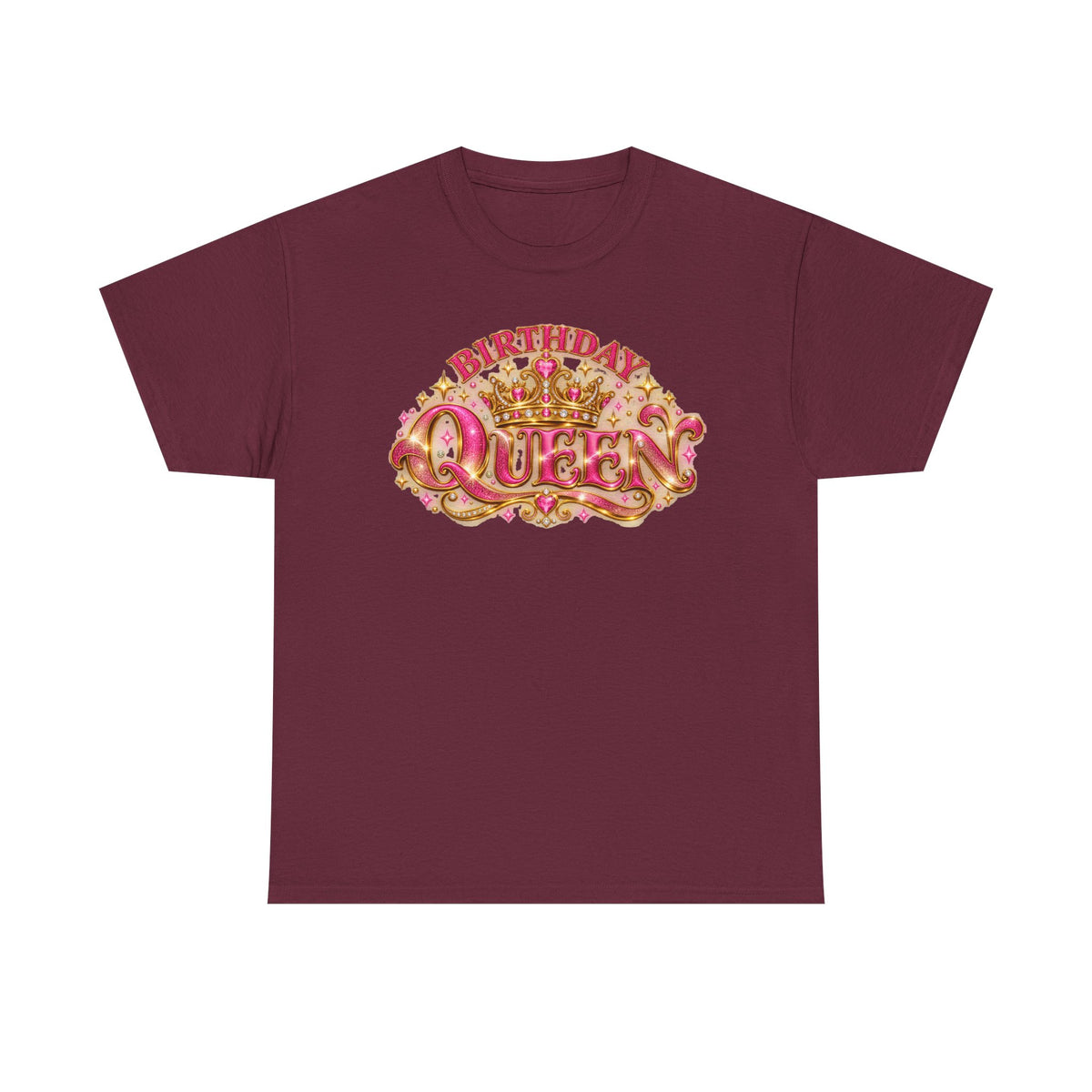 Birthday Queen Graphic T-Shirt | Pink & Gold Crown