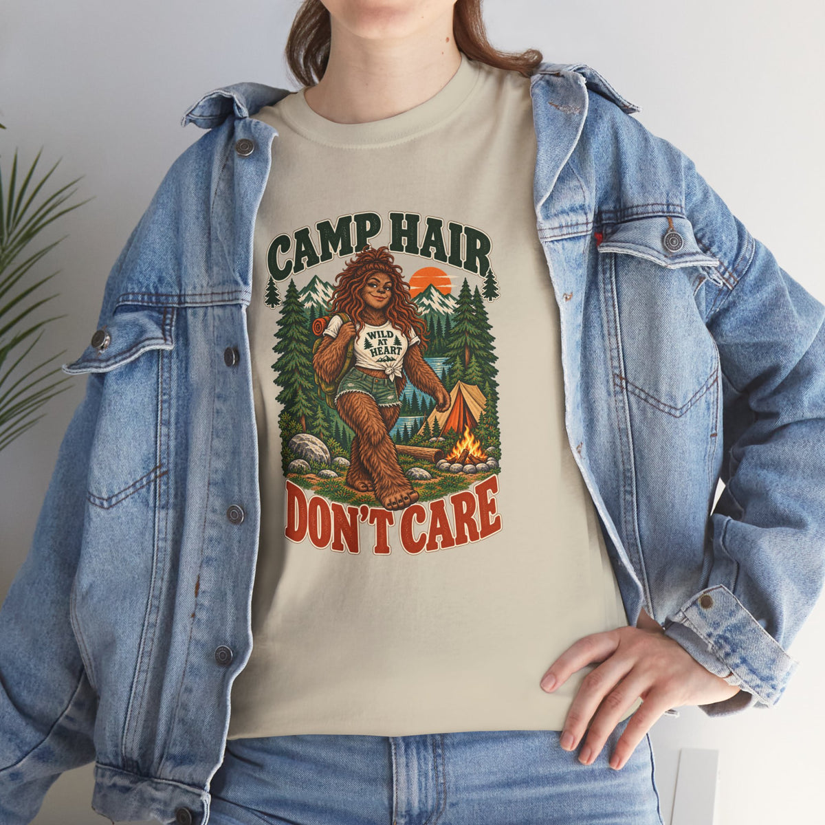 Camp Hair Don't Care T-Shirt — Retro Camping Graphic Tee