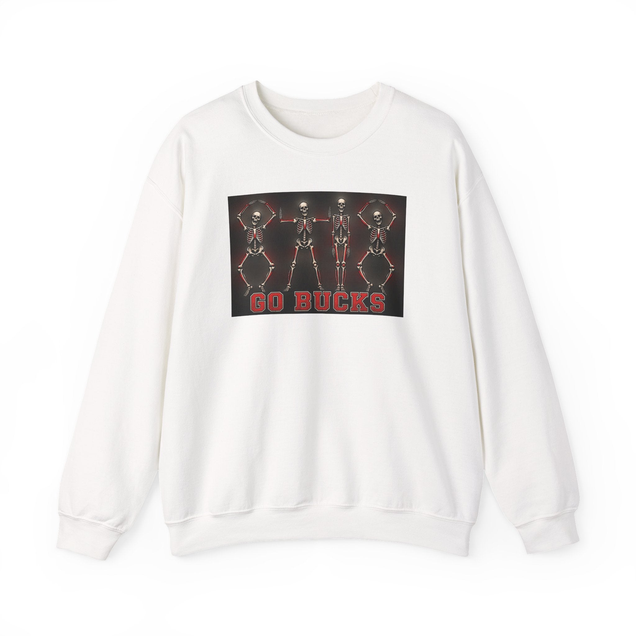 Crewneck Sweatshirt — 'Go Bucks' Dance Skeletons Graphic