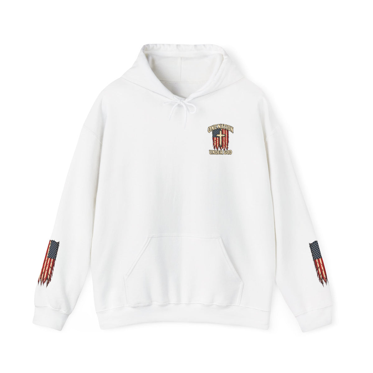 One Nation Under God Patriotic Cross Hoodie