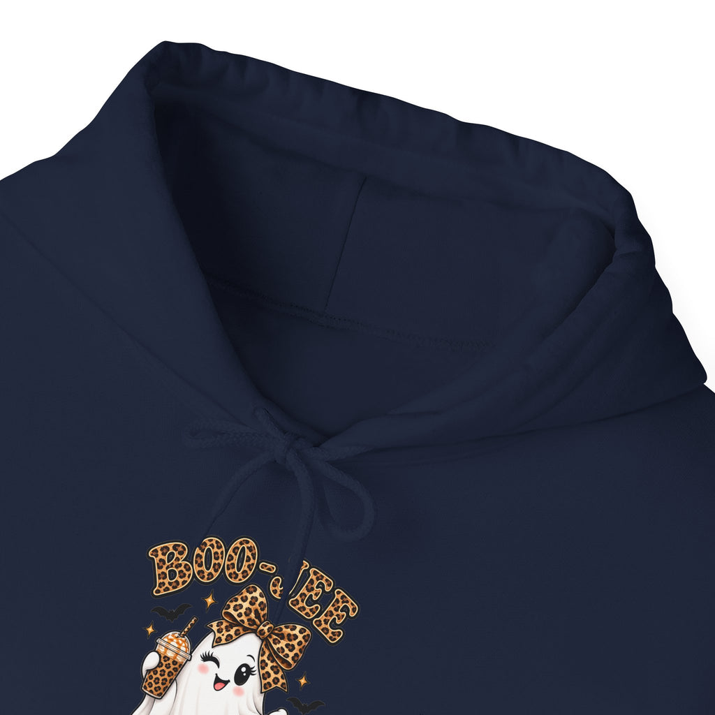 Leopard Bow Ghost Hoodie — Cute Halloween Pumpkin Sweatshirt