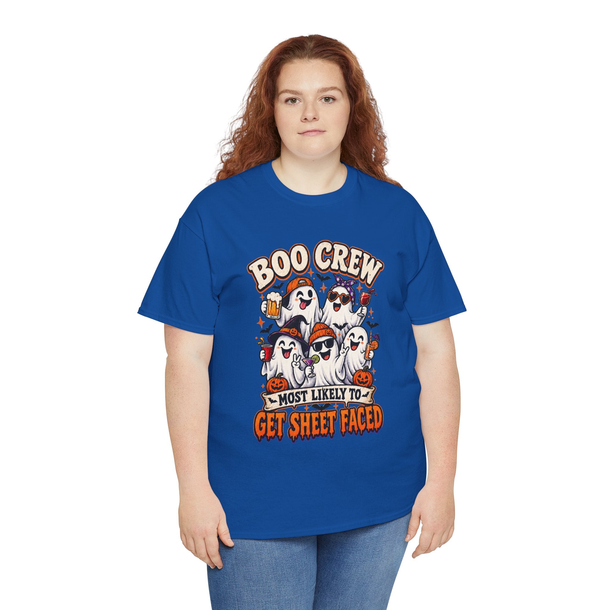 Boo Crew Halloween T-Shirt — “Most Likely to Get Sheet Faced” Funny Ghost Party Tee