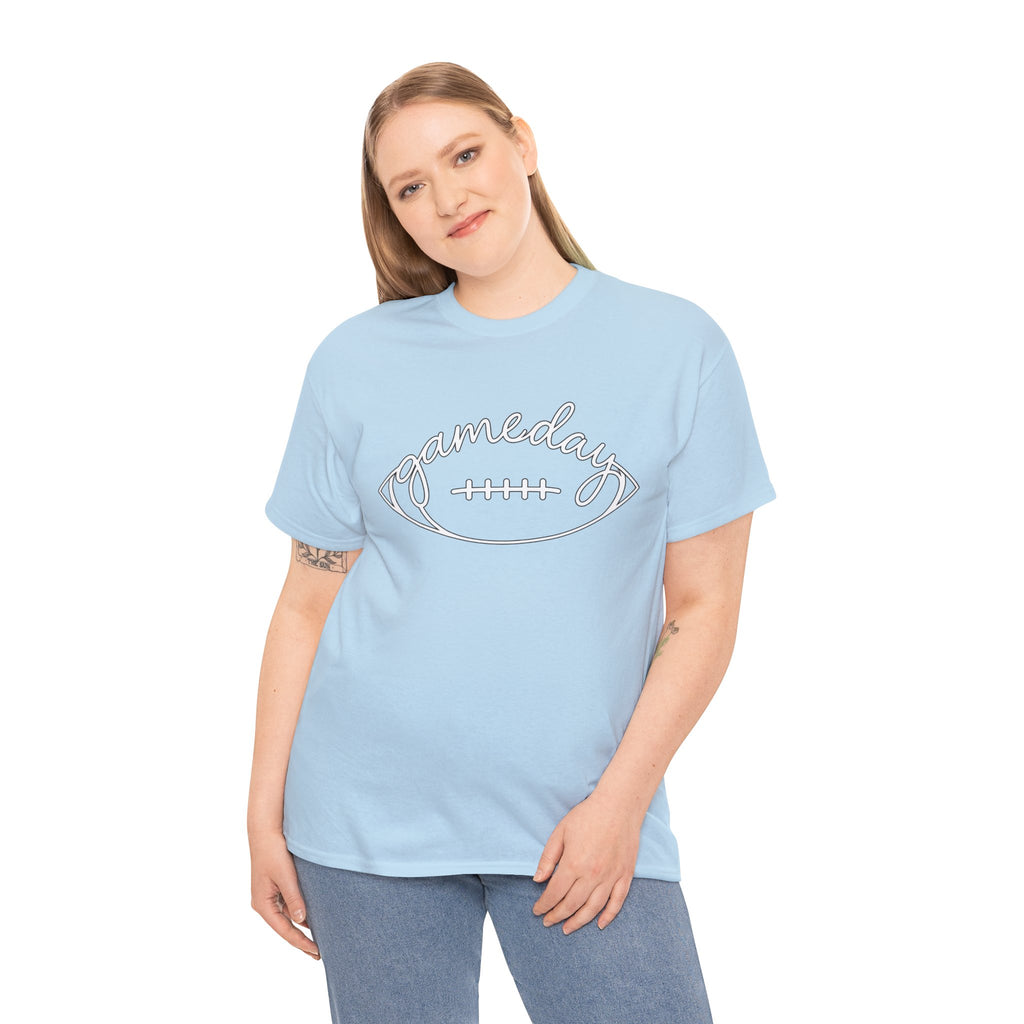 Gameday Football Tee — 'gameday' Script Football Graphic T-Shirt