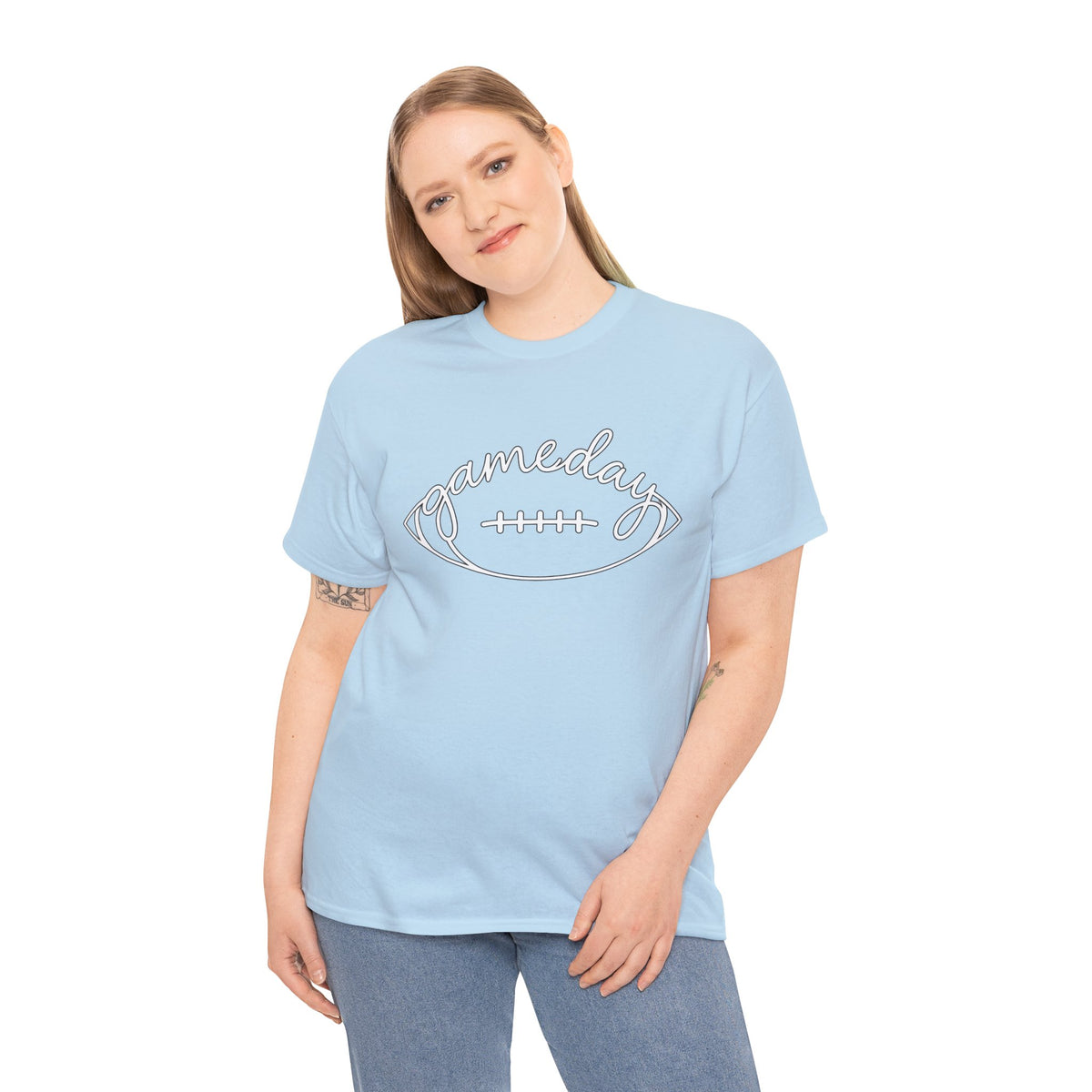 Gameday Football Tee — 'gameday' Script Football Graphic T-Shirt