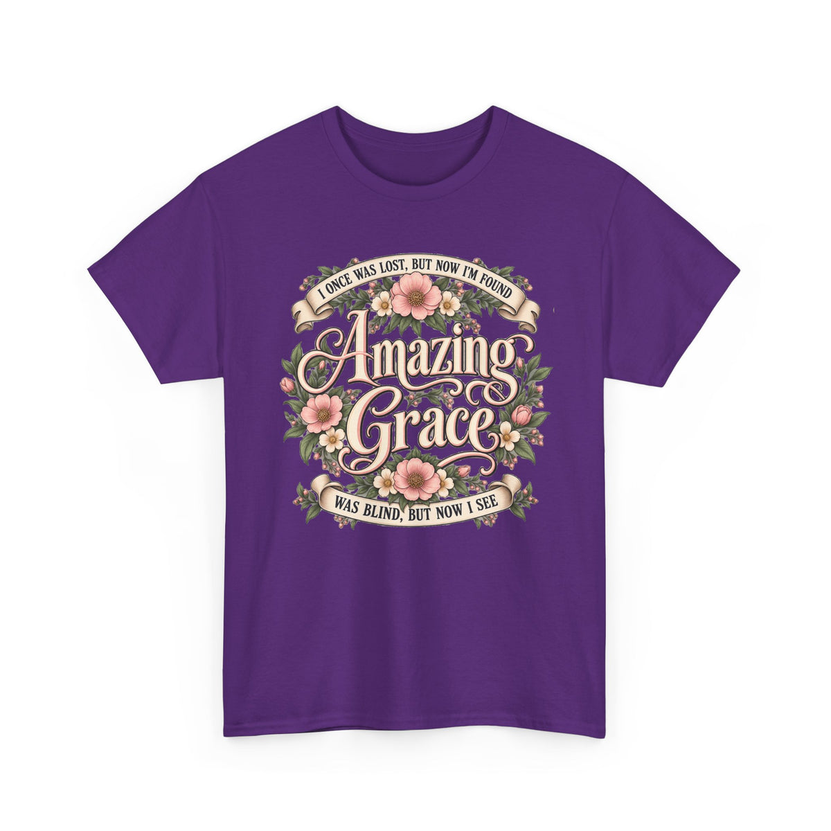 Amazing Grace Floral T-Shirt — Vintage Christian Faith Tee