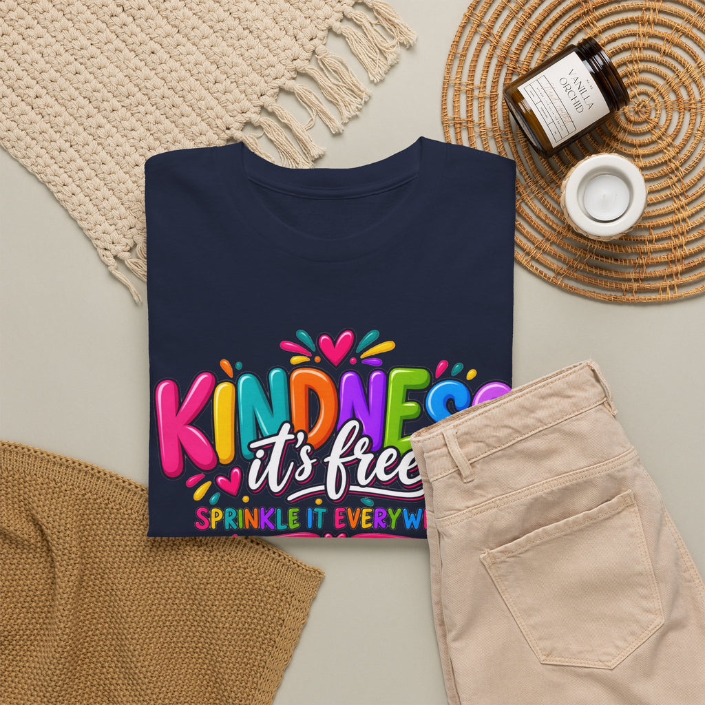 Kindness Is Free Rainbow Tee — Cute Positive Message T-Shirt