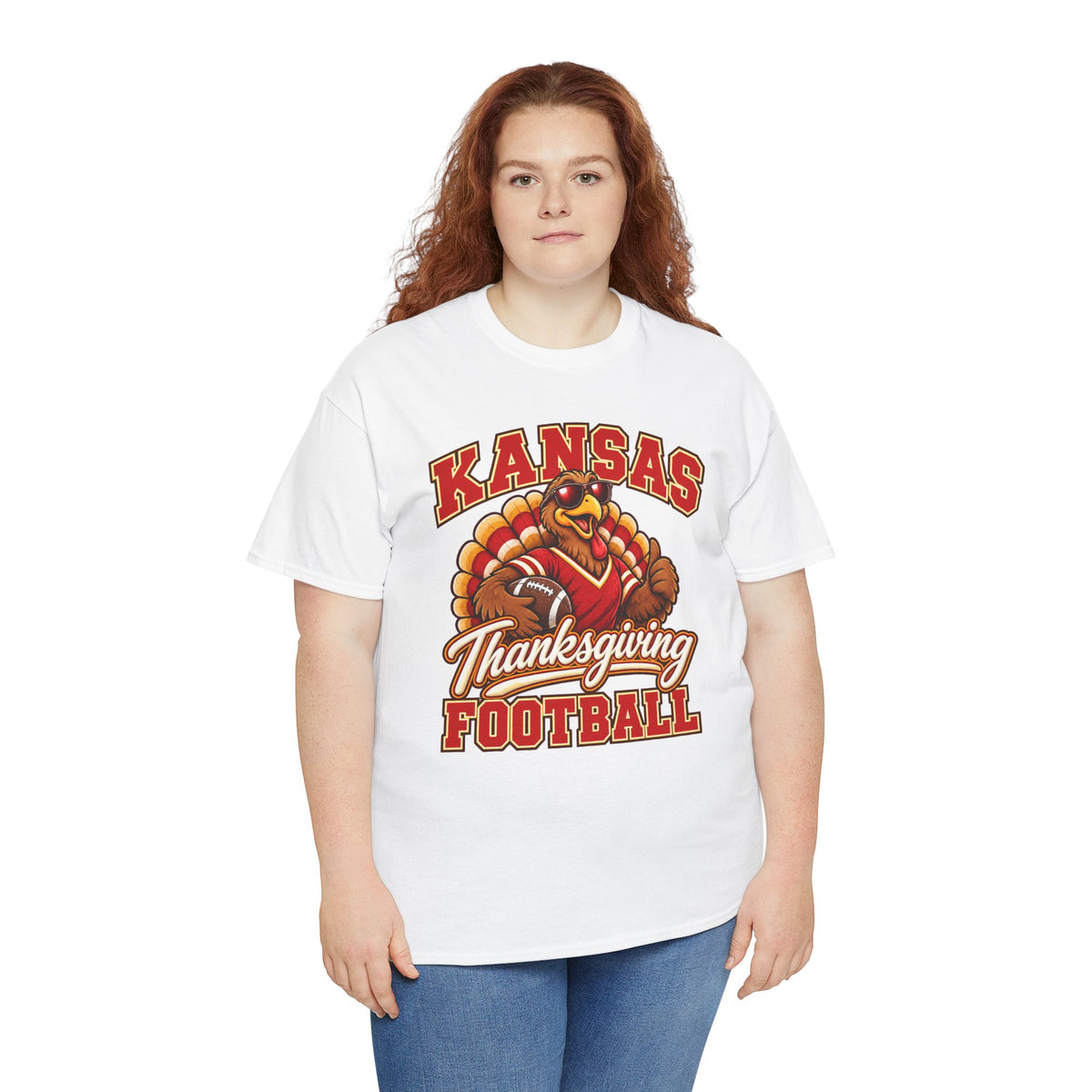 Kansas Thanksgiving Football T‑Shirt — Turkey Mascot Holiday Game Tee