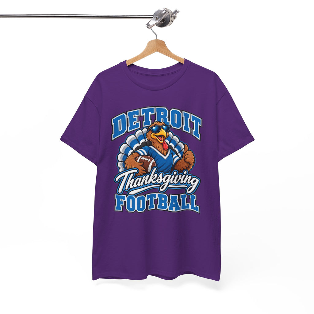 Detroit Thanksgiving Football Tee — Turkey Mascot Game Day Shirt