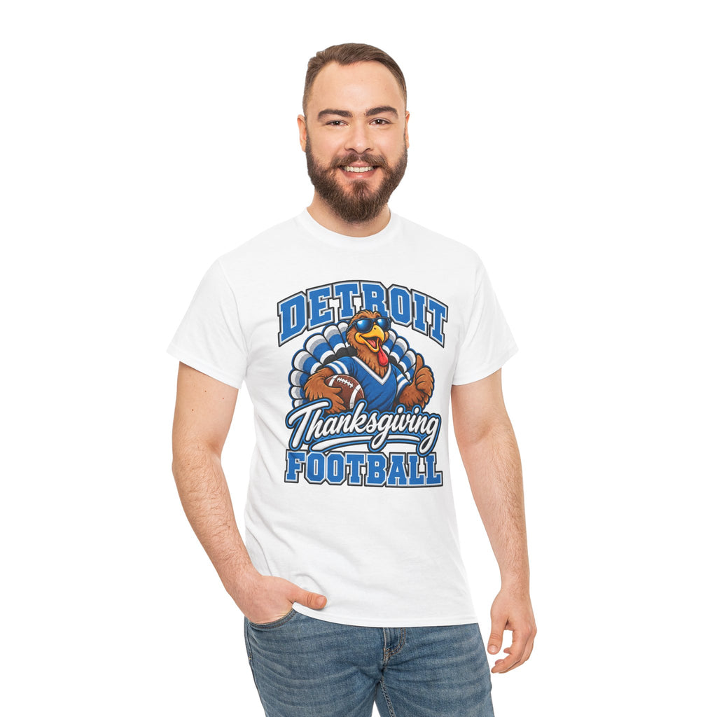 Detroit Thanksgiving Football Tee — Turkey Mascot Game Day Shirt