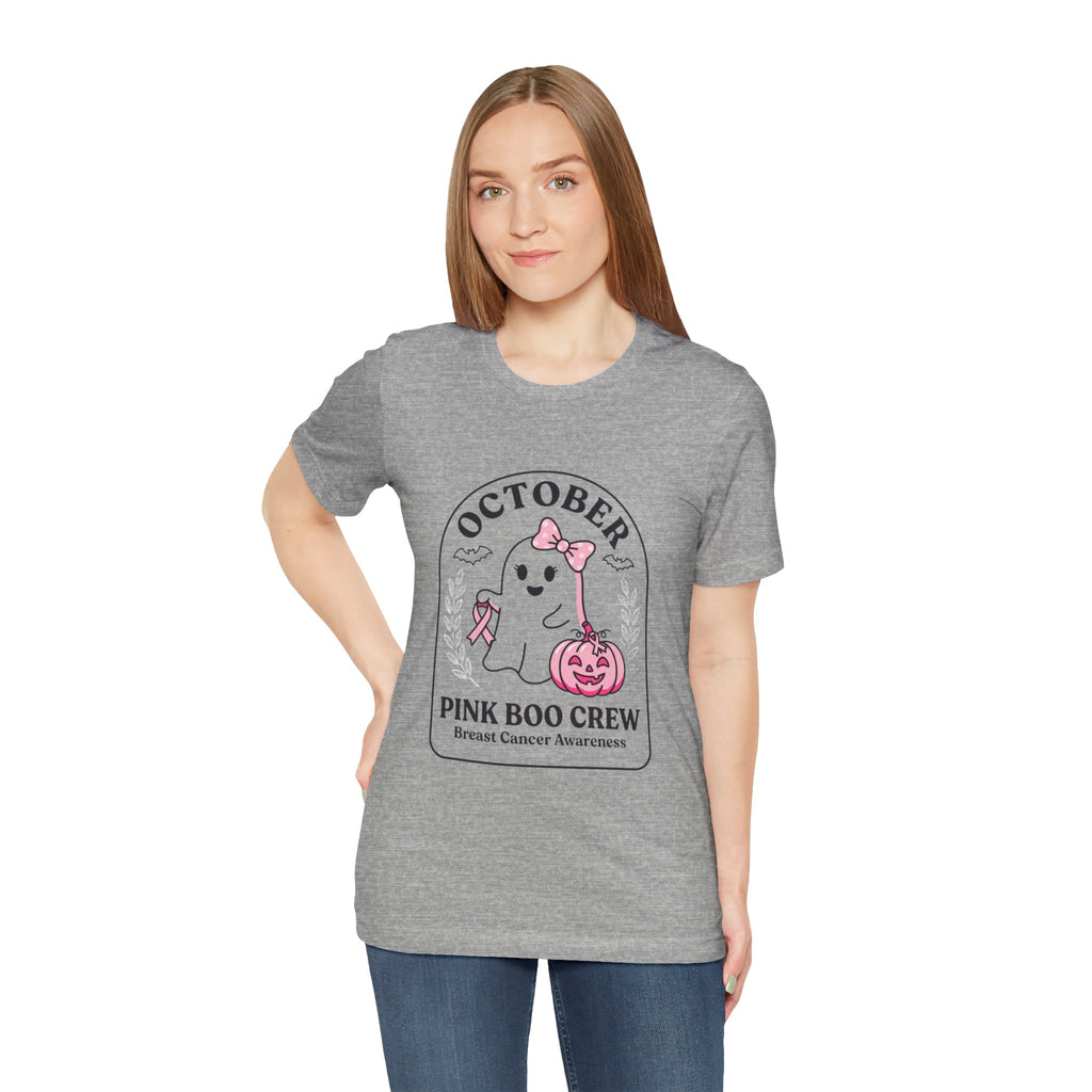 October Pink Boo Crew Tee — Breast Cancer Awareness Ghost T-Shirt