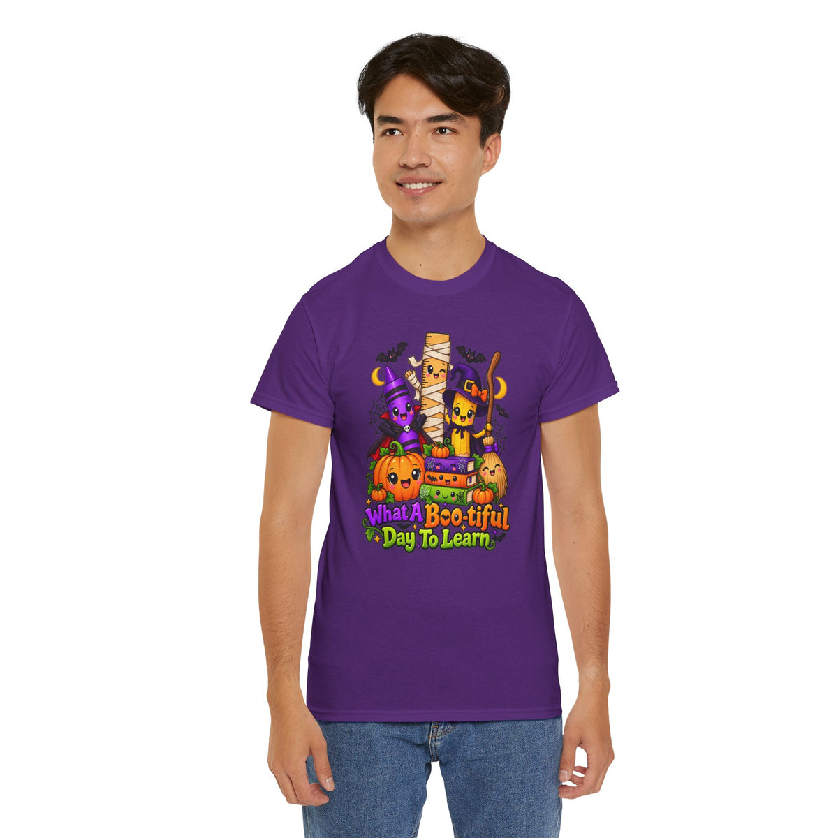 Halloween Teacher Tee — "What A Boo-tiful Day To Learn" Kids' Classroom Shirt