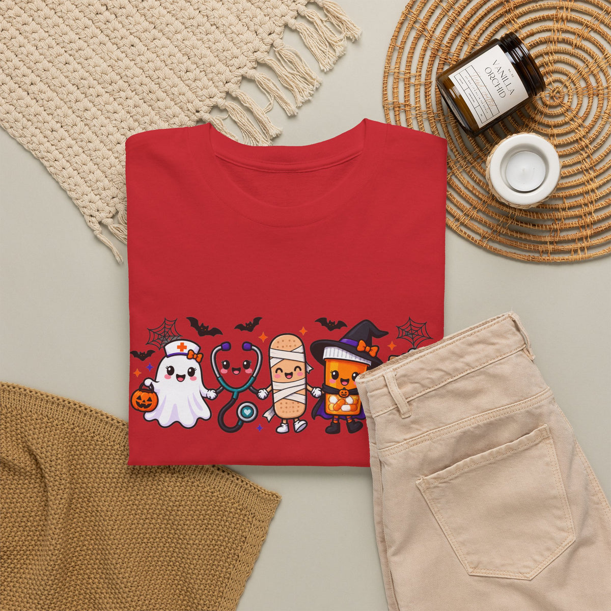 Halloween Candy Characters Tee — Cute Trick-or-Treat Ghosts & Candy Corn Shirt