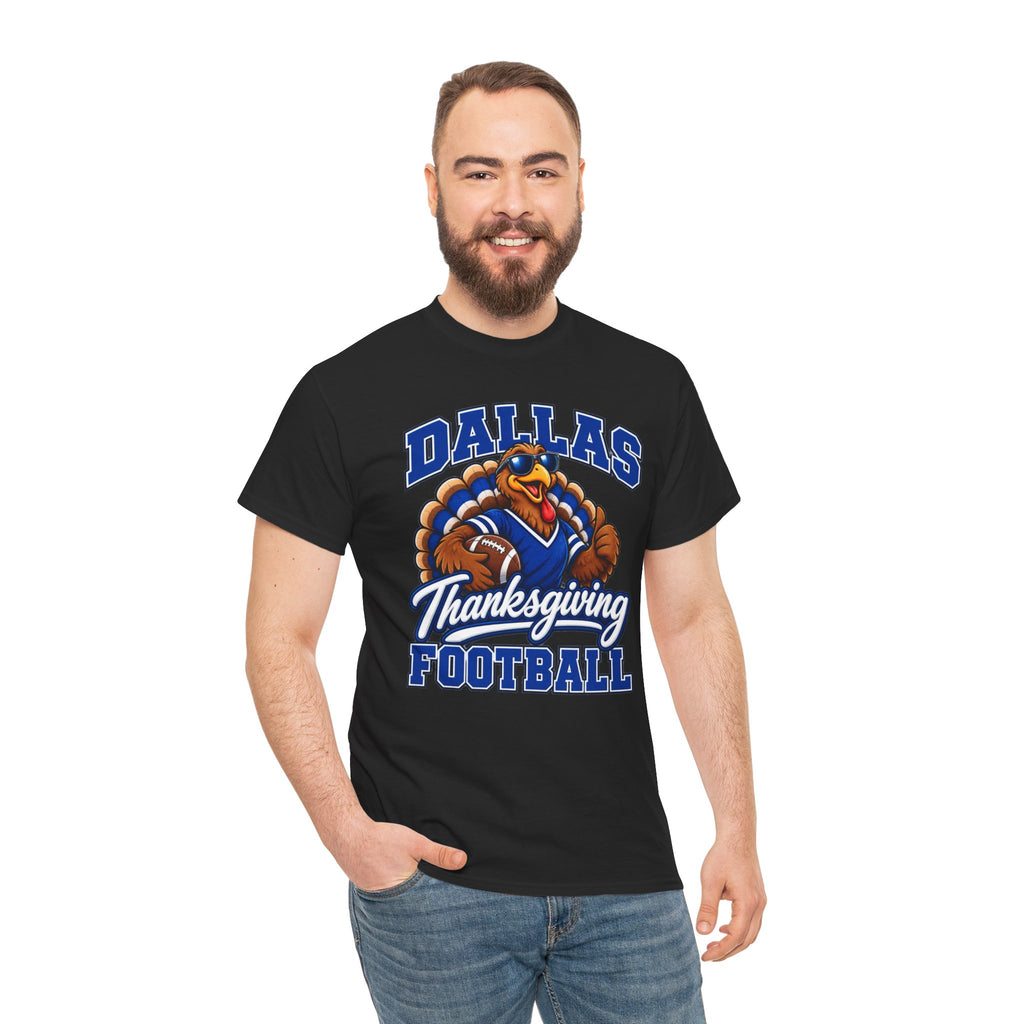 Dallas Thanksgiving Football T-Shirt — Turkey Mascot Game Day Tee