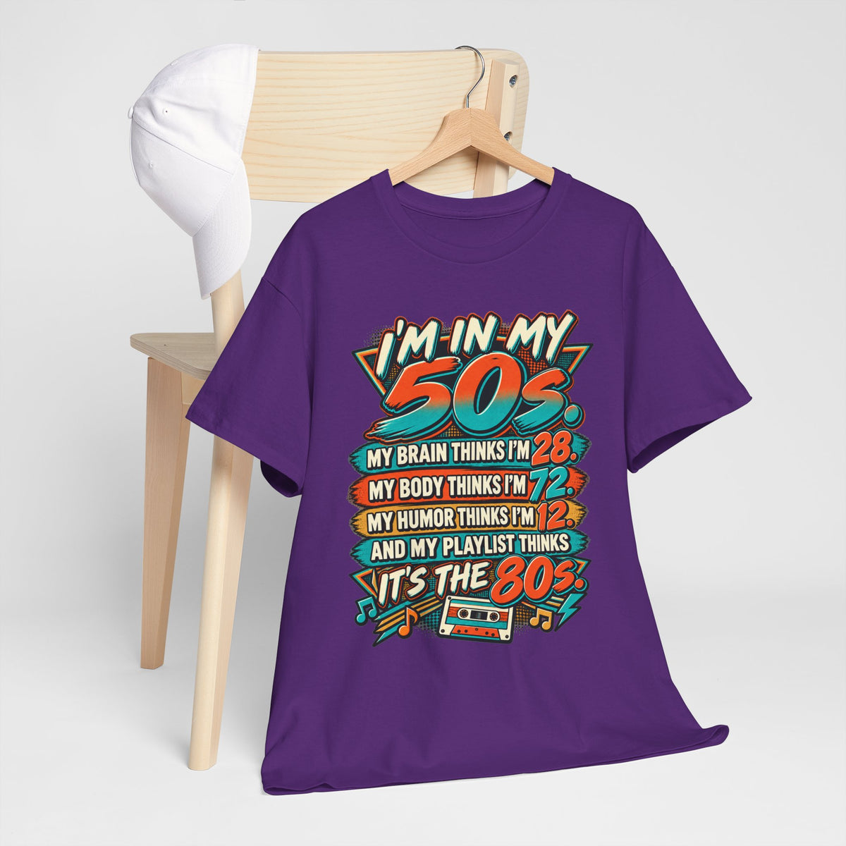 Retro 50s Birthday T‑Shirt — "I'm in My 50s" 80s Playlist Cassette Tee