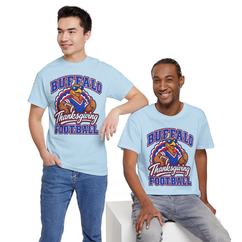 Buffalo Thanksgiving Football T-Shirt — Turkey Mascot Game Day Tee