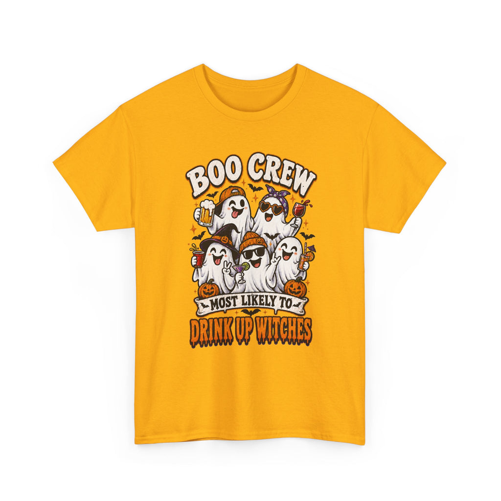 Boo Crew Halloween Tee — "Most Likely to Drink Up Witches" Ghost Party Shirt