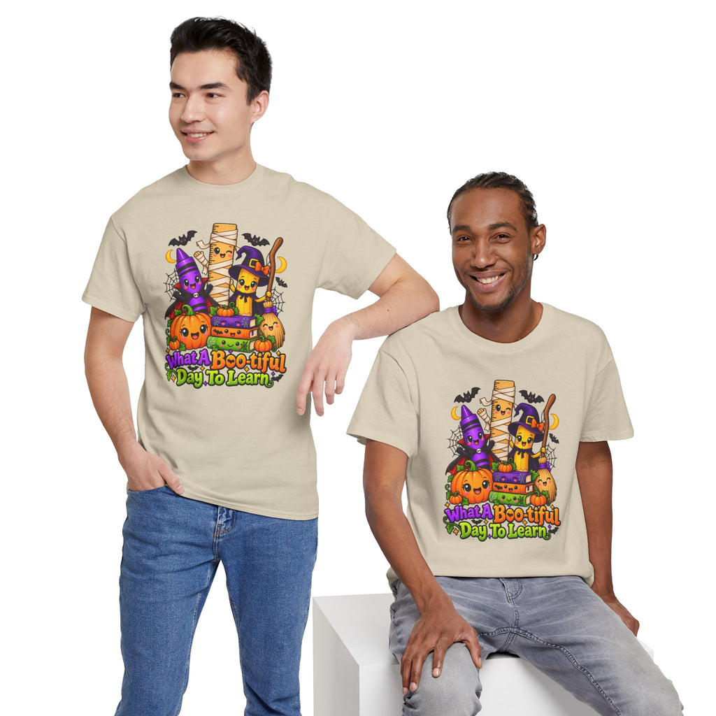 Halloween Teacher Tee — "What A Boo-tiful Day To Learn" Kids' Classroom Shirt