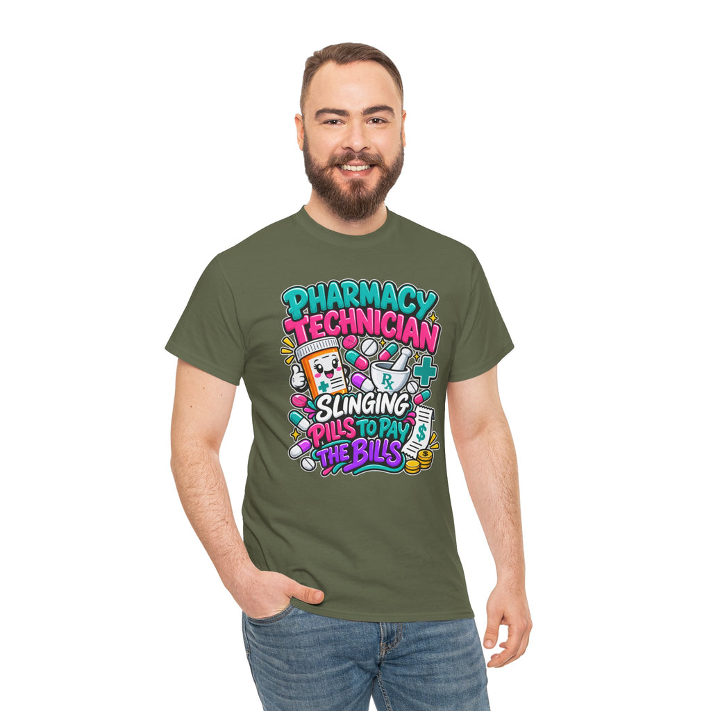 Pharmacy Technician T‑Shirt — "Slinging Pills to Pay the Bills" Graphic Tee