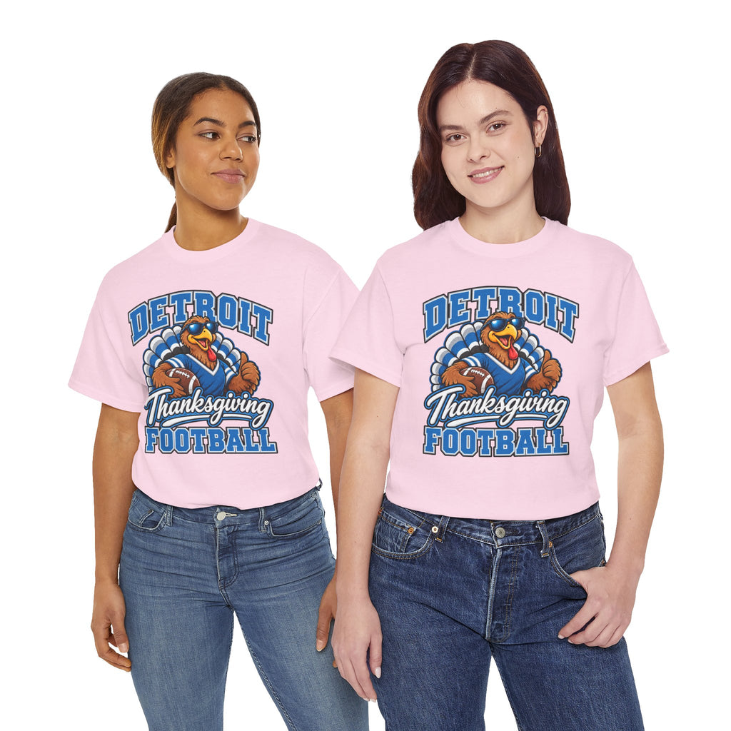 Detroit Thanksgiving Football Tee — Turkey Mascot Game Day Shirt