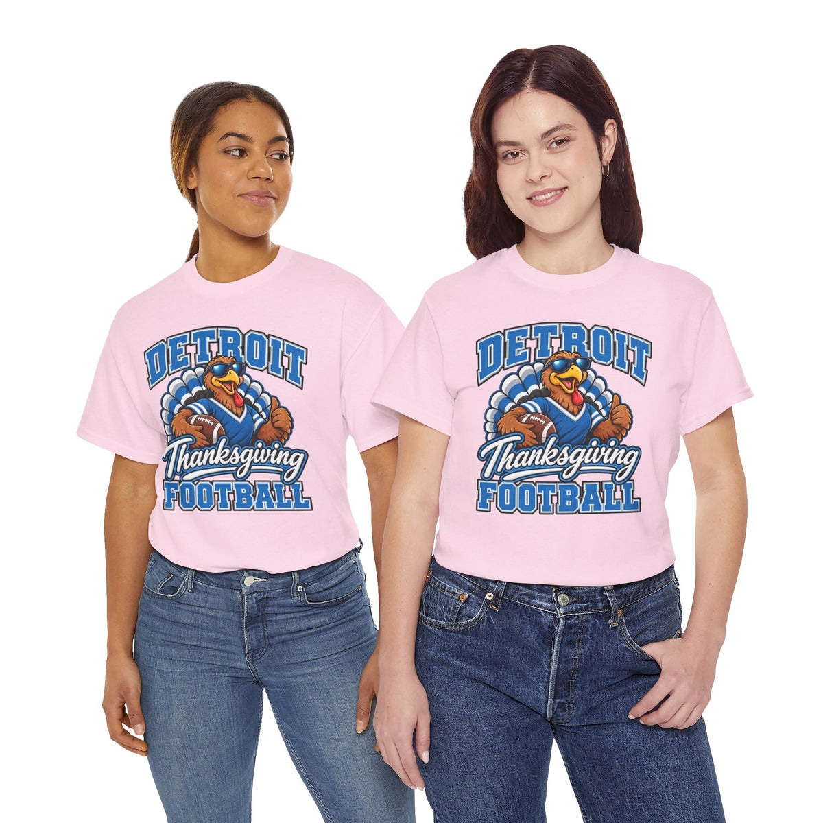 Detroit Thanksgiving Football Tee — Turkey Mascot Game Day Shirt